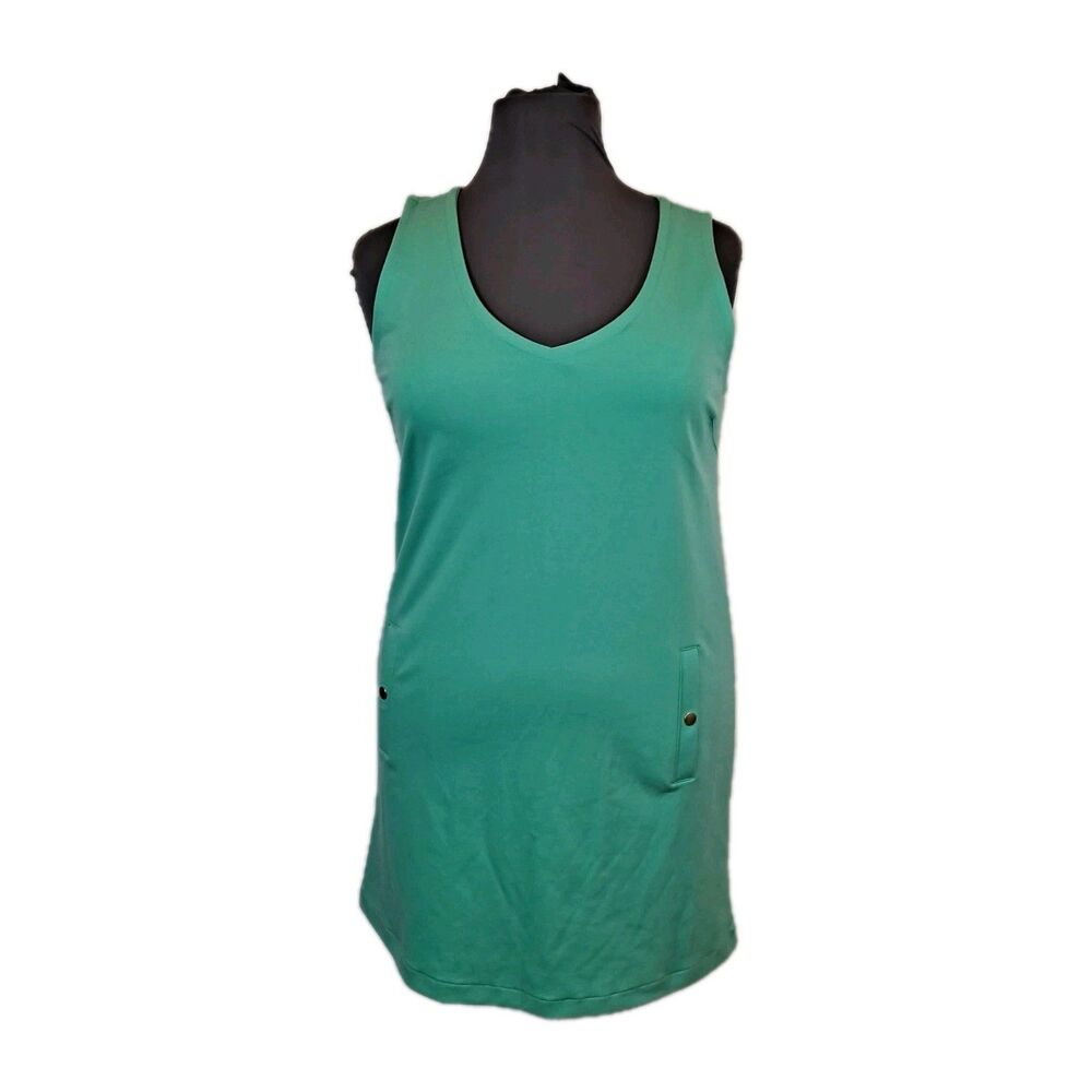 Gap Women's Sheath Dress Size XL Turquoise V-neck Sleeveless FLAW
